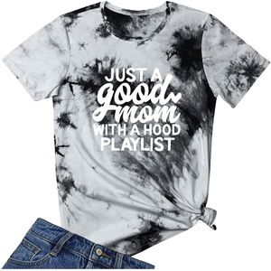 Cute black and white Tie-dye mom shirt